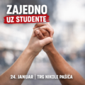 Zajedno uz studente – Beograd, 24. 1. 2026. Trg Nikole Pašića